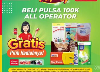 Buruan : Alfamart Tanjung Lumut Banjir Hadiah,  Beli Pulsa 100 Dapat Hadiah Tisu & Hand Sani Tizer.