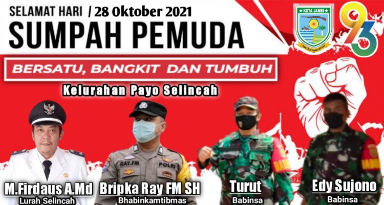 Tiga Pilar Payo Selincah Ucapkan Hari Sumpah Pemuda, Begini Ucapan dan Harapan Lurah dan Bhabinkamtibmas