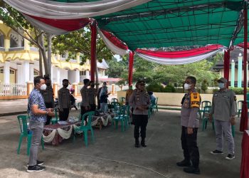 Manfaatkan Hari Libur, Kapolres Merangin Gass Vaksinasi Di Taman Masjid Raya Pasar Bawah Bangko