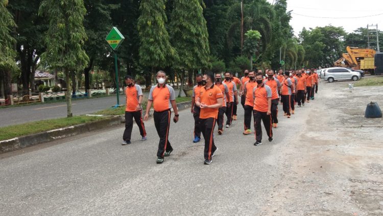 Tumbuhkan Jiwa Raga Yang Sehat, Polres Merangin Adakan Jalan Santai.