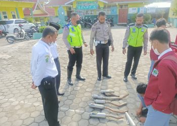 Knalpot Brong Bikin Bising Merangin, Sat Lantas Polres Merangin Sosialisasi Penertiban Ke Sekolah