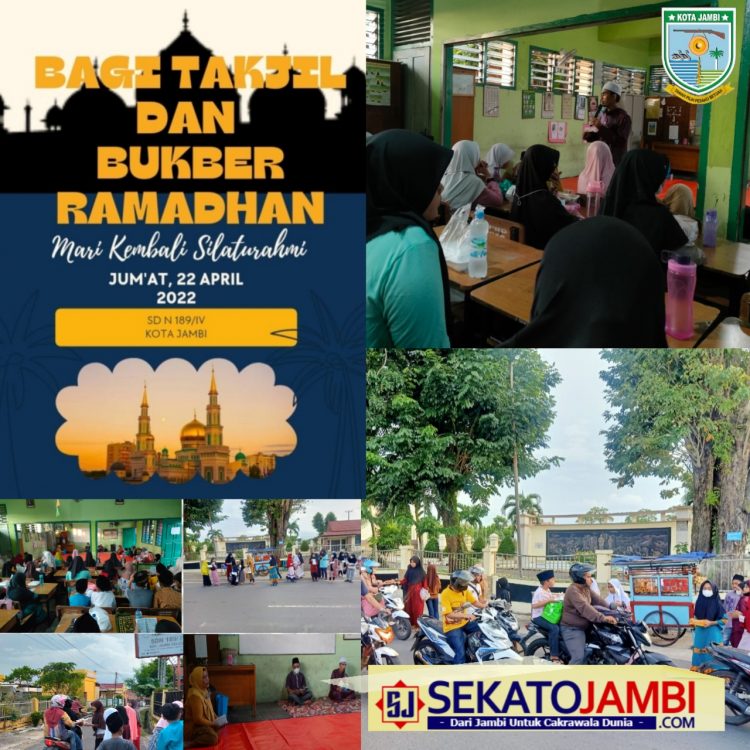 Berkah Ramadhan, SDN 189 Kota Jambi Lakukan Pembagian Takjil Kepada pengguna Jalan Serta Ceramah Ustad Alamsyah. Plt Kepsek Ariyanti Ningsi S.Pd : Kegiatan ini mengajarkan siswa untuk memupuk Rasa Kepedulian Sesama