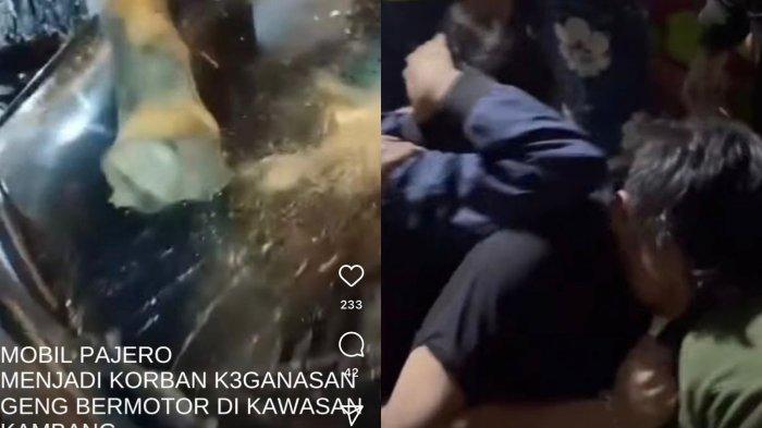 Aksi Geng Motor Hancurkan Mobil Pajero di Kota Jambi, Pelaku Langsung Diamankan Polisi