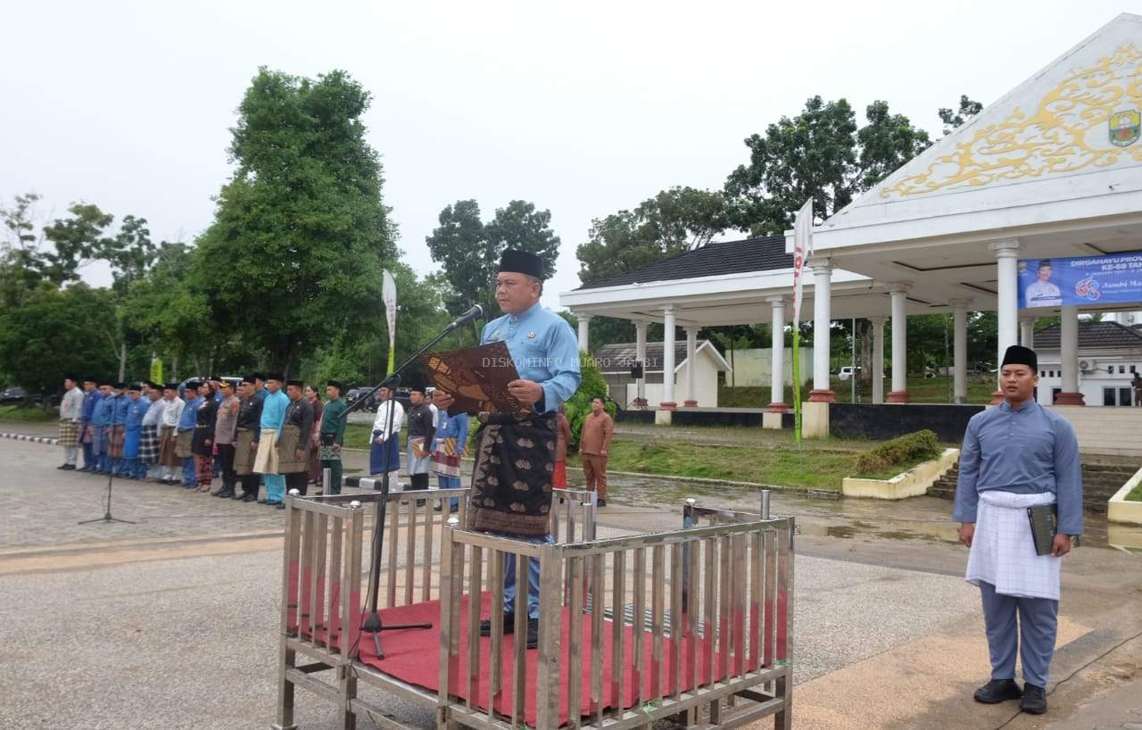 Sekda Muaro Jambi Budhi Hartono Pimpin Upacara Peringatan Hari Ulang Tahun ke-68 Provinsi Jambi Tahun 2025
