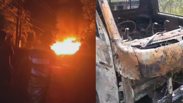 Satu Unit Mobil Di Tabir Barat Ludes Terbakar, Diduga Kuat Membawa Muatan Minyak Solar Untuk Aktifitas PETI