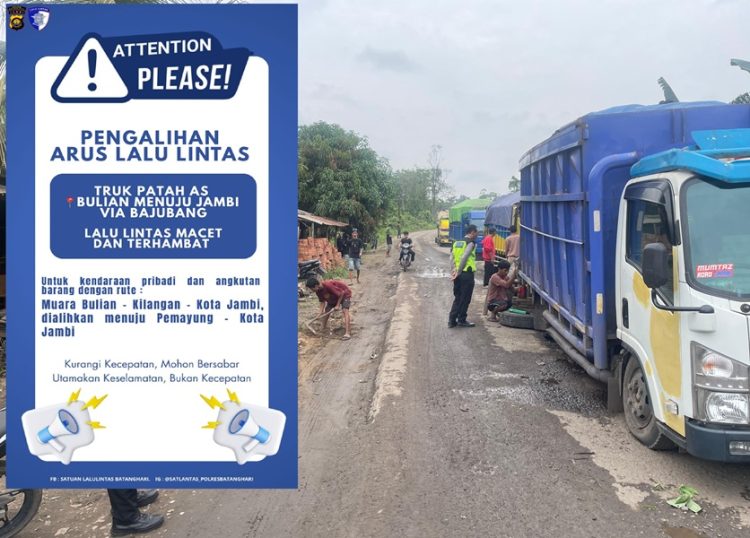 Macet Panjang di Muara Bulian, Pengemudi Diimbau Gunakan Jalur Alternatif
