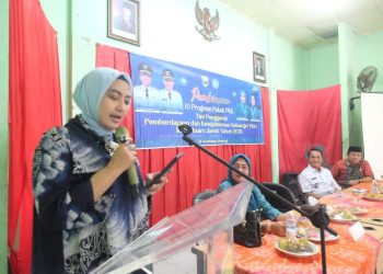 Ketua Tim Penggerak Pemberdayaan Kesejahteraan Keluarga TP PKK Kabupaten Muaro Jambi, Ririn Novianty, Membuka Pembinaan 10 Program PKK Kec. Mestong