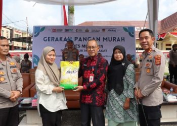 Bersama Bulog, Polres Merangin Launching Gerakan Pangan Murah, 3,5 Ton Beras Ludes Terjual.