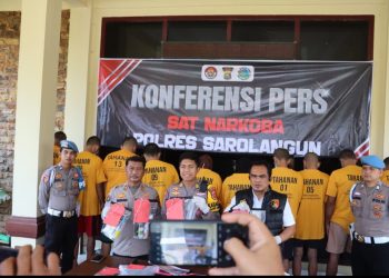 Polres Sarolangun Ungkap 12 Kasus Narkoba, 18 Tersangka dan 20,15 Kg Sabu Serta 1,24 Kg Ekstasi Diamankan