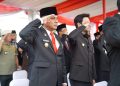 Wakil Bupati Muaro Jambi, Junaidi H. Mahir, bersama Ketua DPRD Muaro Jambi, Aidi Hatta, menghadiri Syukuran Hari Ulang Tahun (HUT) TNI ke-80