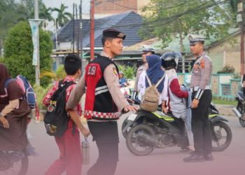Antisipasi Kemacetan, Polres Tanjab Barat Rutin Gelar Gatur Pagi di Titik Rawan
