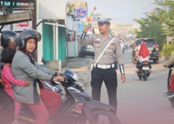 Pastikan Kamseltibcarlantas, Personel Polres Tanjab Barat Rutin Laksanakan Gatur Pagi