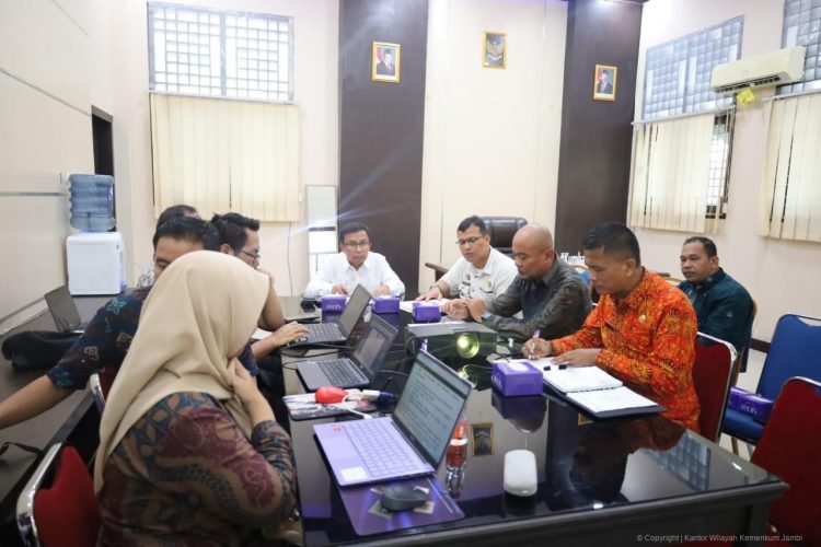 Empat Ranperbup Merangin Dibahas dalam Rapat Harmonisasi Bersama Kanwil Kemenkum Jambi