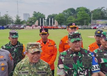 Gubernur Al Haris Dampingi Pangdam XX/TIB Pimpin Apel Kesiapsiagaan Penanggulangan Karhutla