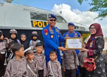 Polisi Sahabat Anak, Polairud Polda Jambi Kenalkan Tugas Penjaga Laut ke Siswa RA Al Ikhlas