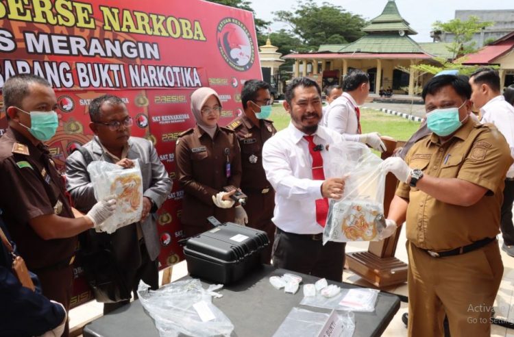 Polres Merangin Musnahkan Barang Bukti Narkoba Senilai Rp 2,6 Miliar
