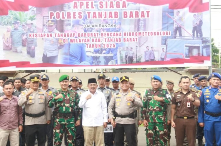 Bupati Tanjab Barat Hadiri Apel Kesiapan Tanggap Darurat Bencana Hidrometeorologi