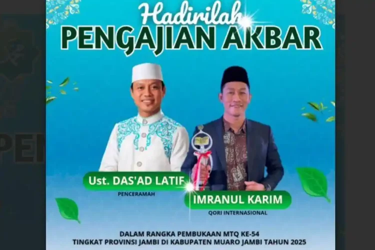 Ustadz Das’ad Latif dan Imranul Karim Akan Hadir Dalam Pembukaan MTQ ke-54 di Muaro Jambi