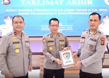 Wakapolda Jambi Pimpin Taklimat Akhir Audit Kinerja Itwasda Polda Jambi Tahap II