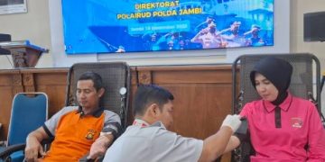 Peringati HUT ke-75, Ditpolairud Polda Jambi Gelar Donor Darah dan Kumpulkan 99 Kantong