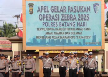 Polres Batanghari Gelar Apel Operasi Zebra 2025 Demi Wujudkan Kamseltibcarlantas Aman dan Nyaman Jelang Ops Lilin 2025