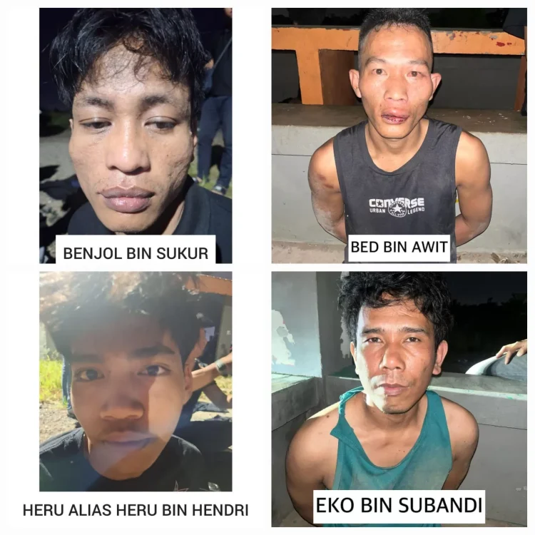 Ini Tampang 4 Pelaku Curanmor di Sungai Duren yang Tinggalkan Motor di Kebun Sawit