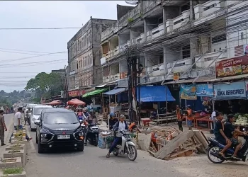 Arus Lalu Lintas Dialihkan, Pengendara dari Selincah Terpaksa Memutar ke Panca Karya Akibat Truk Terperosok