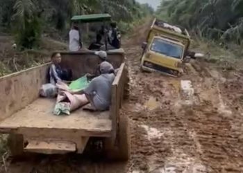 Heboh Jenazah di Jambi Diangkut Pakai Traktor Sawit gegara Jalan Rusak