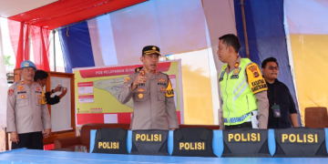 Kapolres Merangin Tinjau Kesiapan Pos Pengamanan dan Pos Pelayanan Operasi Lilin Siginjai 2025