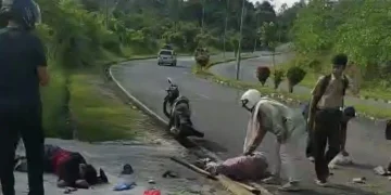Motor Vs Mobil, Ibu-ibu Alami Kecelakaan di Jalan Arena MTQ Batang Hari