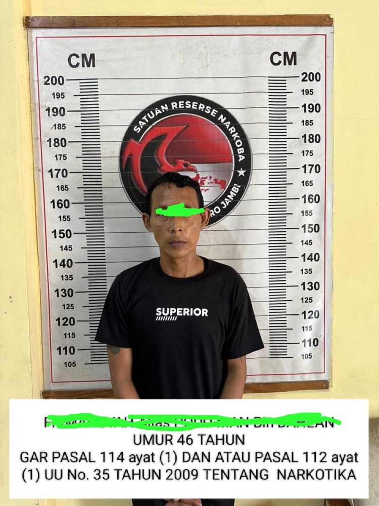 Satresnarkoba Polres Muaro Jambi Berhasil Tangkap Pelaku Penyalah Guna Narkotika Di Desa Pulau Kayu Aro