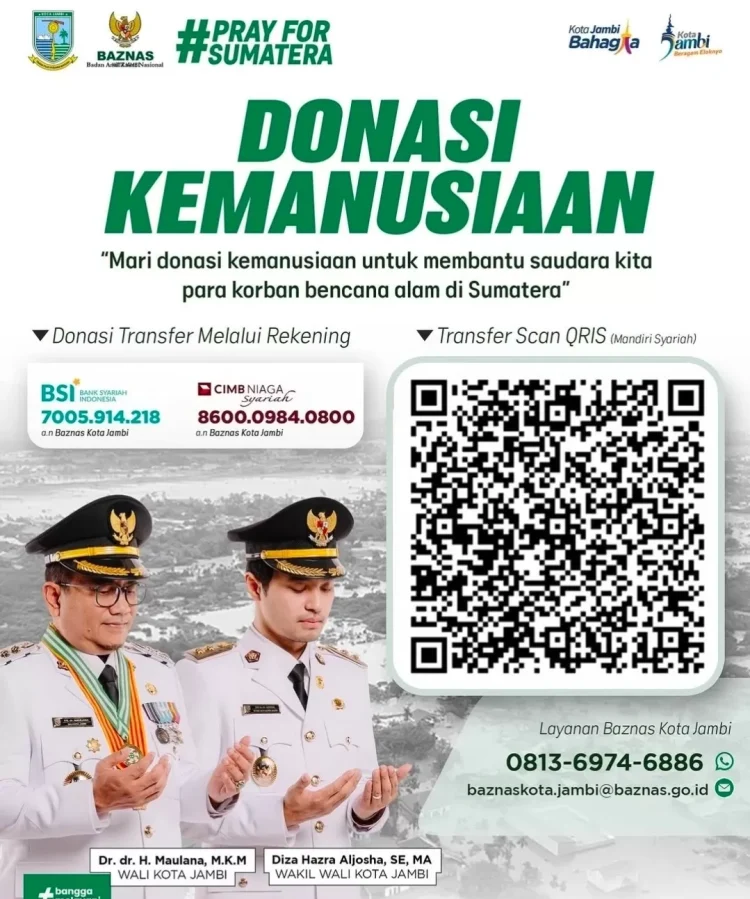 Pemkot Jambi Buka Donasi Resmi untuk Korban Bencana di Sumatera, Berikut Tata Cara Penyalurannya