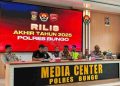 Polres Bungo Rilis Akhir Tahun 2025 Ungkap Kasus TPPO, 2 Korban Anak Dipulangkan