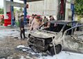 Polres Bungo Respon Cepat Kebakaran Mobil di Area SPBU Talang Pantai