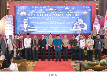 Hadiri Perayaan Natal Bersama, Kapolda Jambi : Komitmen TNI – Polri Jaga Kerukunan dan Kepeduliaan Sosial