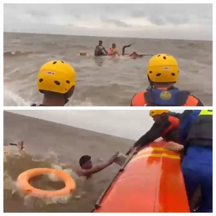 Kapal Barang Tenggelam Dihantam Ombak 2,5 Meter: Tiga ABK Bertahan Berjam-jam, Diselamatkan Tim SAR