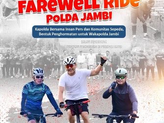 Farewell Ride Polda Jambi Bersama Insan Pers dan Komunitas Sepeda, Kapolda: Bentuk Penghormatan untuk Waka Polda