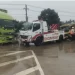 Dua Truk Tabrakan di Exit Tol Pijoan, Sopir Colt Diesel Terjepit