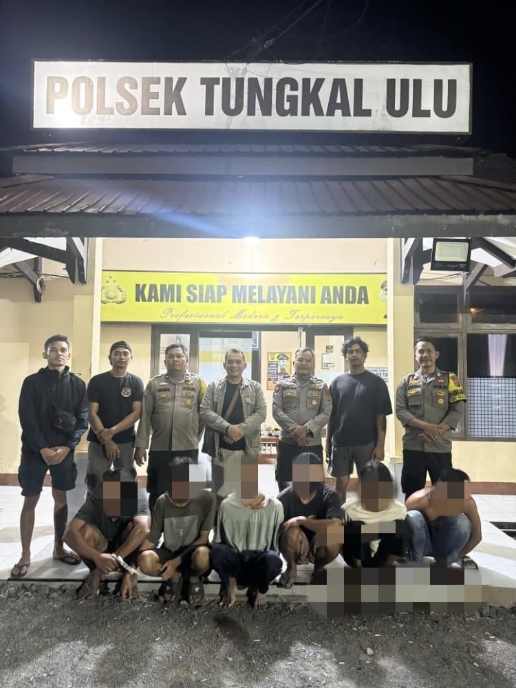 Polsek Tungkal Ulu Gulung Jaringan Narkoba di Dua Lokasi, 6 Pria dan Paket Sabu-Ekstasi Diamankan