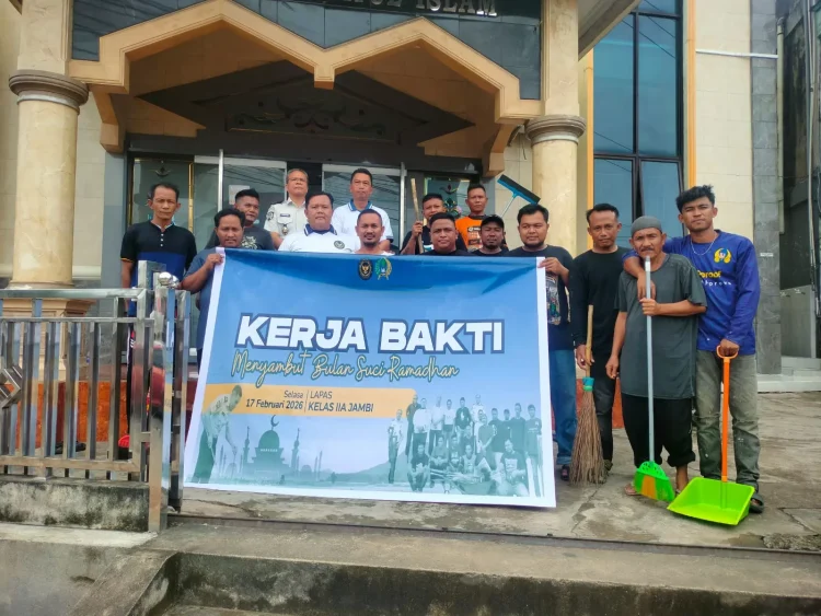Sambut Ramadan, Lapas Kelas IIA Jambi Gelar Kerja Bakti