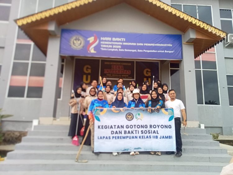 Jelang Bulan Suci Ramadhan 1447 hijriah Tahun 2026 Lapas Perempuan Kelas IIB Jambi Gotong Royong dan Baktis Sosial di Lingkungan Sekitar Lapas