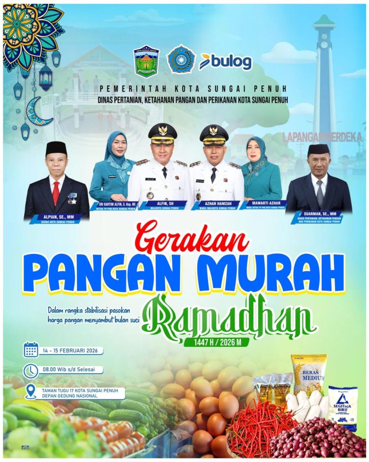 Sambut Ramadhan 1447 H, Pemkot Sungai Penuh Gelar Gerakan Pangan Murah Selama 2 Hari