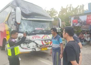 Dua Bus Bertabrakan di Jalan Lintas Jambi – Bungo Tak Ada Korban Jiwa