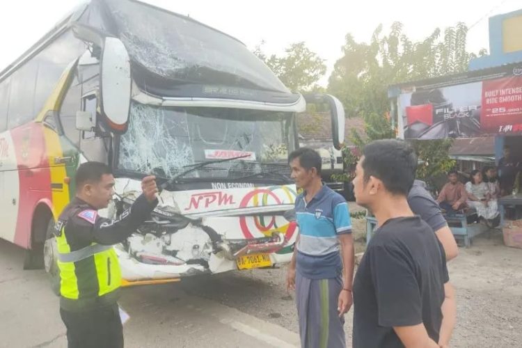 Dua Bus Bertabrakan di Jalan Lintas Jambi – Bungo Tak Ada Korban Jiwa