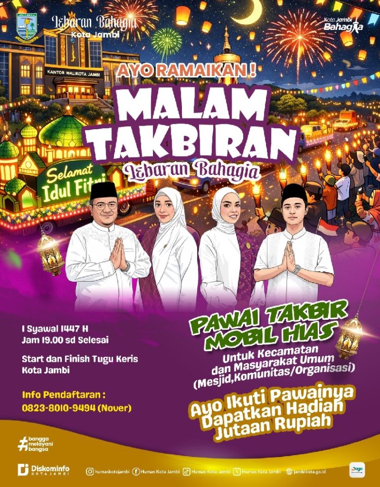Semarakkan Malam Takbiran, Pemkot Jambi Akan Gelar “Pawai Takbir Keliling Mobil Hias”
