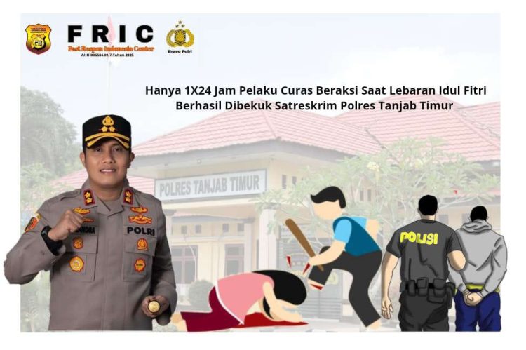 Hanya 1X24 Jam Pelaku Curas Beraksi Saat Lebaran Idul Fitri Berhasil Dibekuk Satreskrim Polres Tanjab Timur