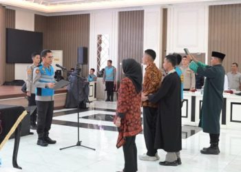 Polda Jambi Gelar Pakta Integritas dan Pengambilan Sumpah Penerimaan Terpadu Anggota Polri 2026