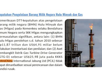 BPK Soroti Pengelolaan BMN Hulu Migas: Aset PetroChina Jabung US$25,98 Juta Rusak, Potensi Bebani Negara Ratusan Miliar