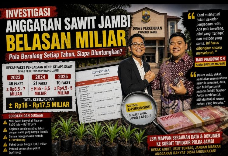Puluhan Paket Pengadaan Benih Kelapa Sawit Dinas Perkebunan Jambi Disorot, Nilai Miliaran Rupiah
