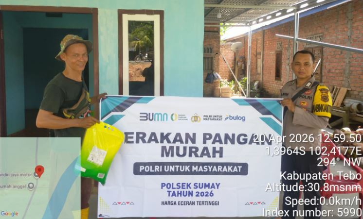 Polsek Sumay Salurkan 2 Ton Beras SPHP dalam Program Gerakan Pangan Murah Polri